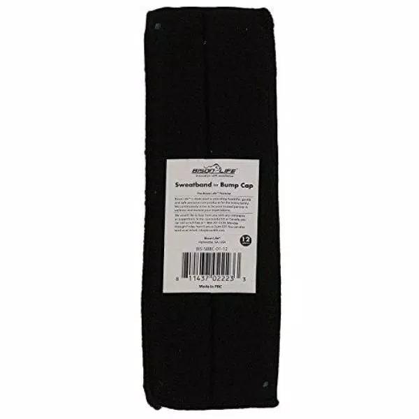 Bison Life Replacement Sweatband for Hard Hat or Bump Cap, Black, 12-Pack