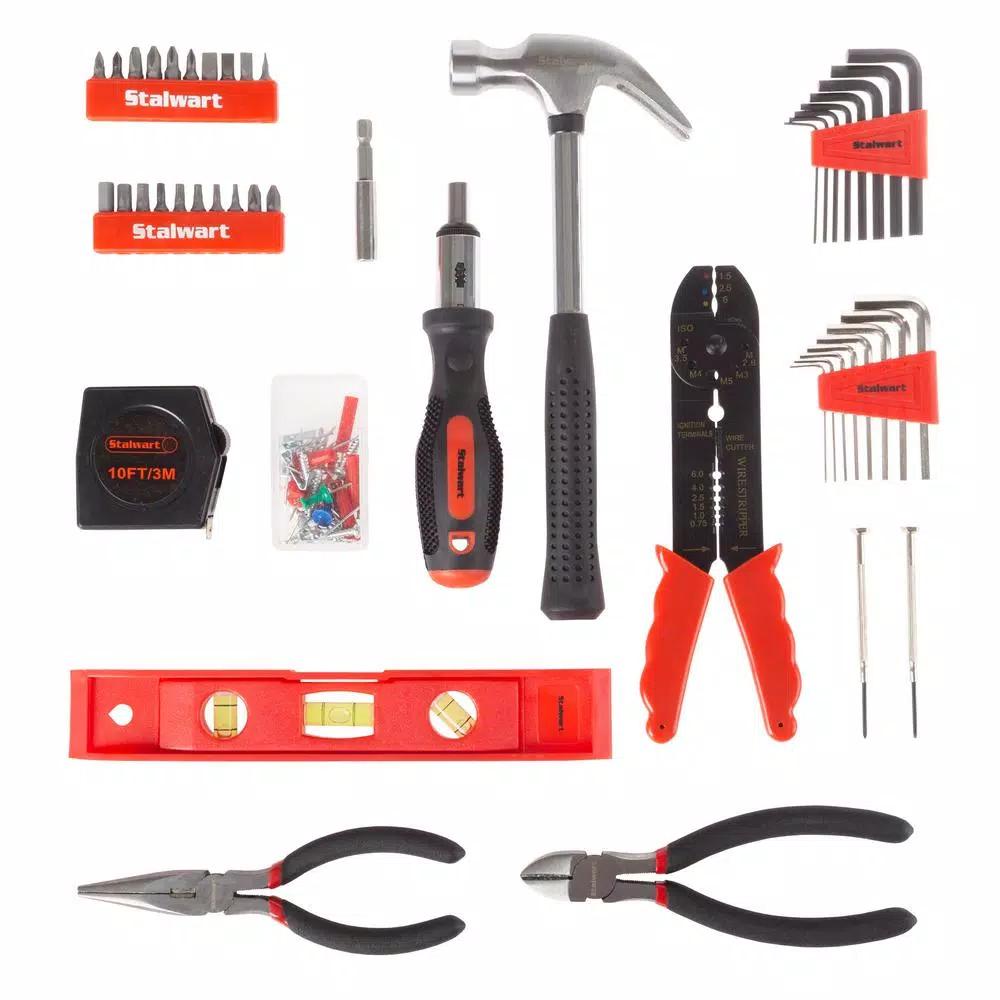 Stalwart 125-Piece Steel Hand Tool Set with Hard Plastic Carrying Case