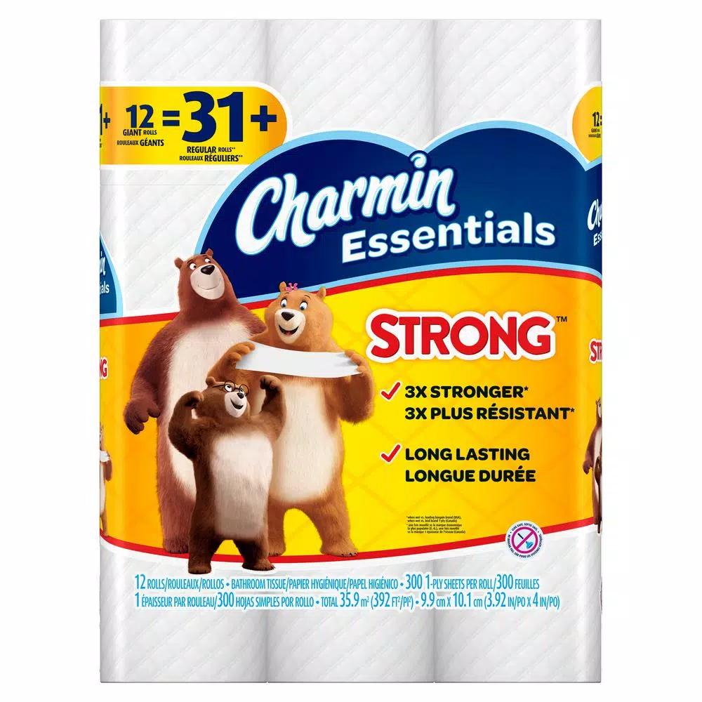 Charmin Essentials Strong 1-Ply Toilet Paper, 48 Giant Rolls