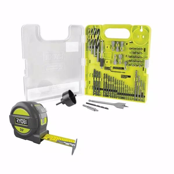 RYOBI 60-Piece Multi-Material Drill and Drive Bit Set with Bonus 25 ft. Tape Measure