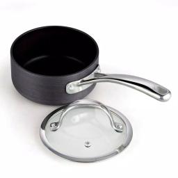 Cooks Standard 1 Qt. Hard-Anodized Aluminum Nonstick Saucepan with Glass Lid, Black thumbnail 3