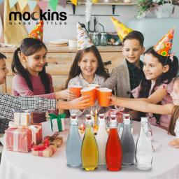 Mockins 17 oz. Glass Bottles with Swing Top Stoppers - Set of 6 with Funnel, Brush, and Gold Marker thumbnail 2
