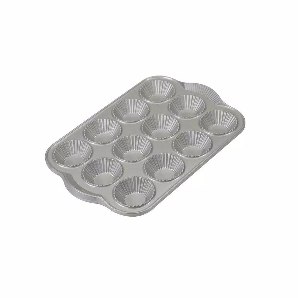 Nordic Ware French Tartlette Pan, 12-Cavity Nonstick Cast Aluminum Bakeware