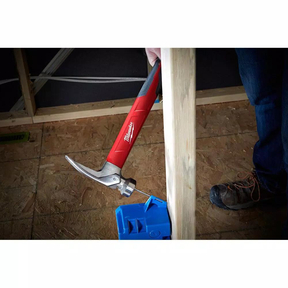 Milwaukee 19 oz. Smooth Face Hammer with Fiberglass Handle and Hammer Loop