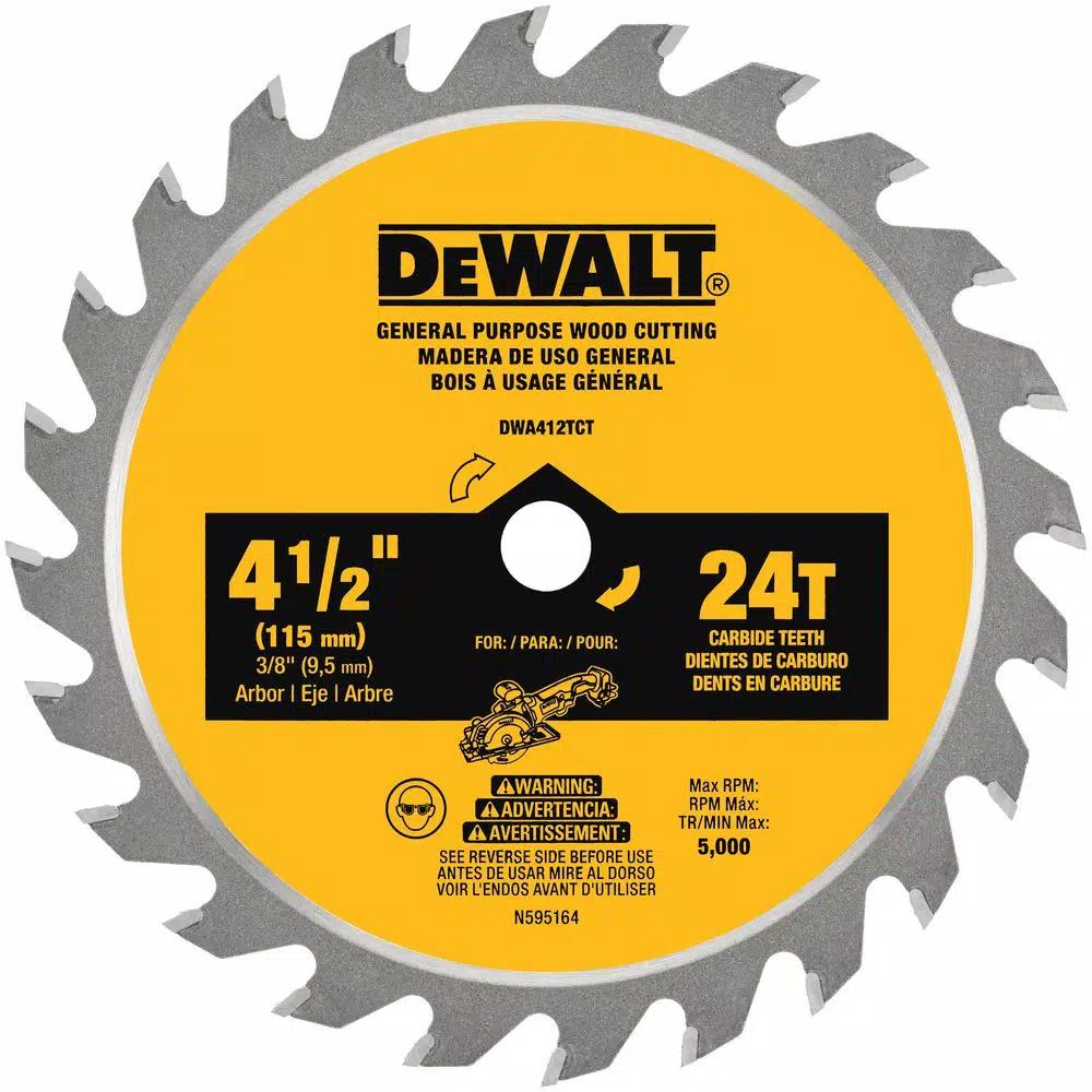 DEWALT Atomic 4-1/2 in. 24-Tooth Carbide Circular Saw Blade (5-Pack)