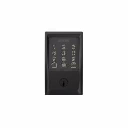 Schlage Encode Smart Wi-Fi Deadbolt with Camelot Handleset and Georgian Knob, Matte Black thumbnail 2