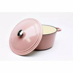 BergHOFF Neo 7 qt. Round Cast Iron Casserole Dish with Lid, Pink thumbnail 3