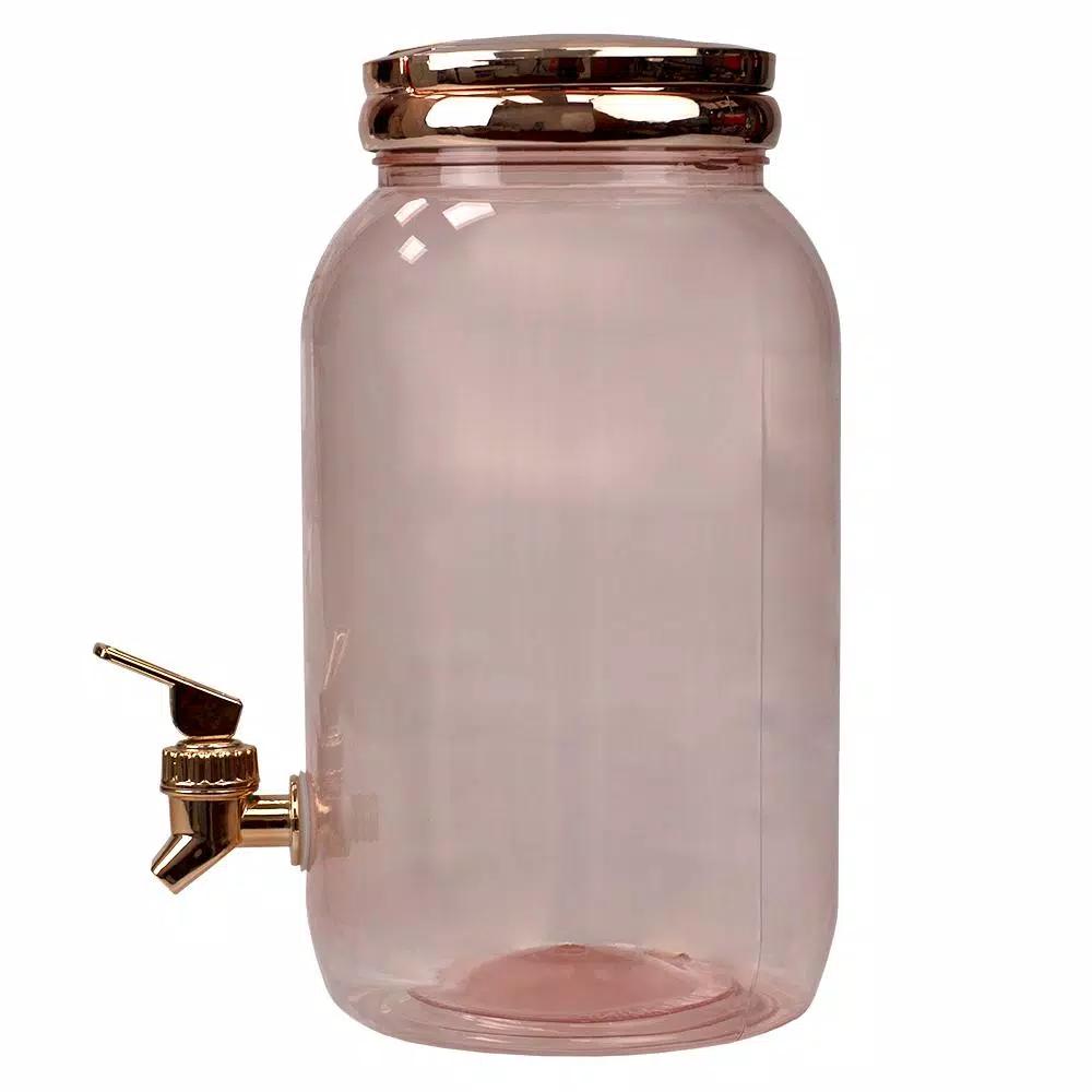 Unbranded 1 Gal. Plastic Beverage Dispenser with Spigot - Gold Beverage Serveware