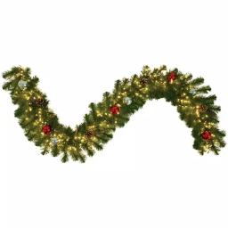 Fraser Hill Farm 6 ft. Pre-Lit Artificial Christmas Garland with LED Lights, Ornaments, and Pine Cones thumbnail 1