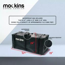 Mockins 500 lb. Capacity Hitch Mount Cargo Carrier Set with Waterproof Bag and Straps thumbnail 6