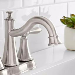 Glacier Bay Varina 4 in. Centerset 2-Handle High-Arc Bathroom Faucet, Brushed Nickel thumbnail 4