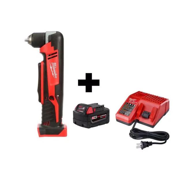 Milwaukee M18 18V Cordless 3/8 in. Right Angle Drill Kit with 5.0 Ah Battery and Charger
