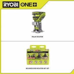 RYOBI 18V ONE+ Cordless Fixed Base Trim Router with 4-Piece Roundover Bit Set thumbnail 2