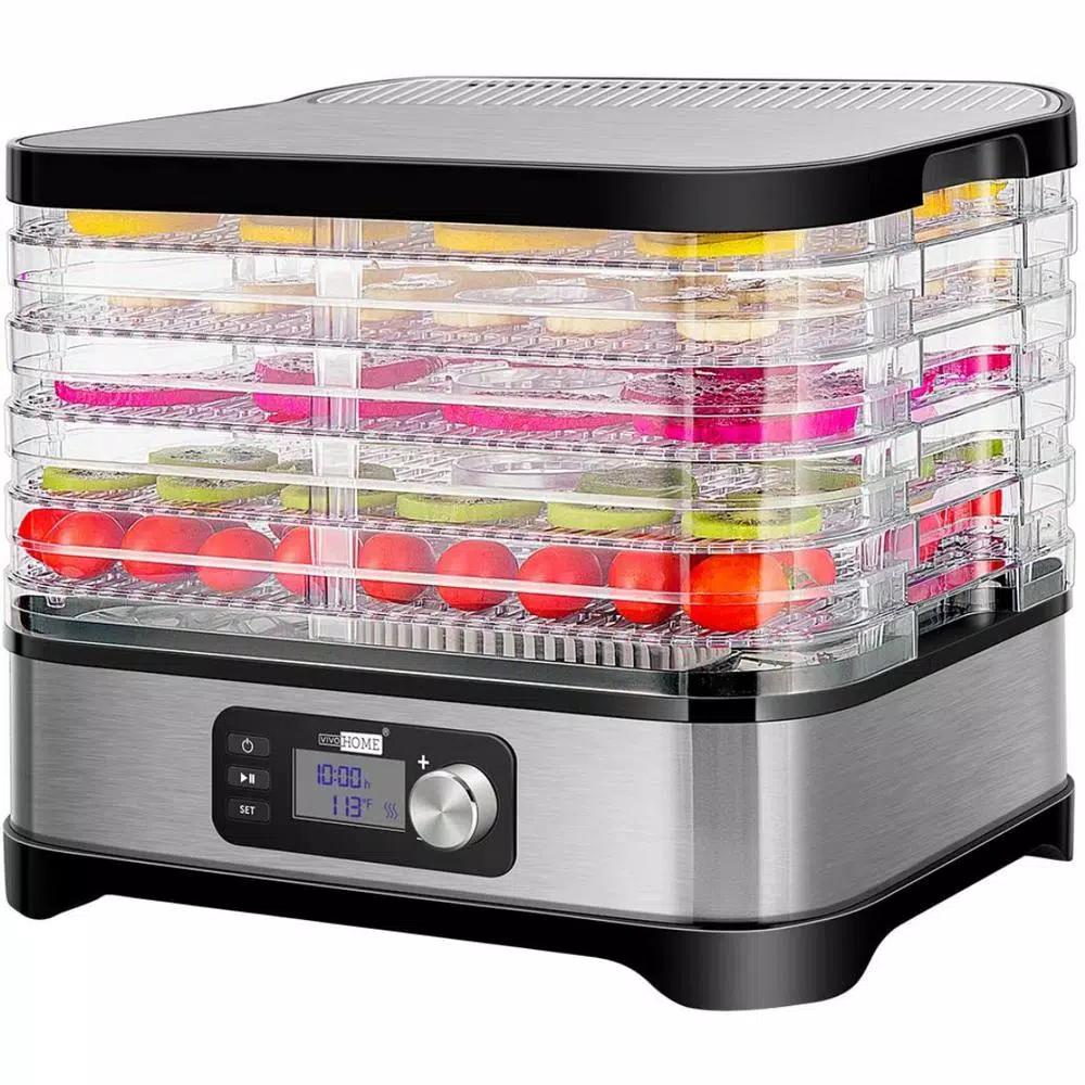 VIVOHOME 5-Tray Stainless Steel Food Dehydrator with Digital Timer and Temperature Control