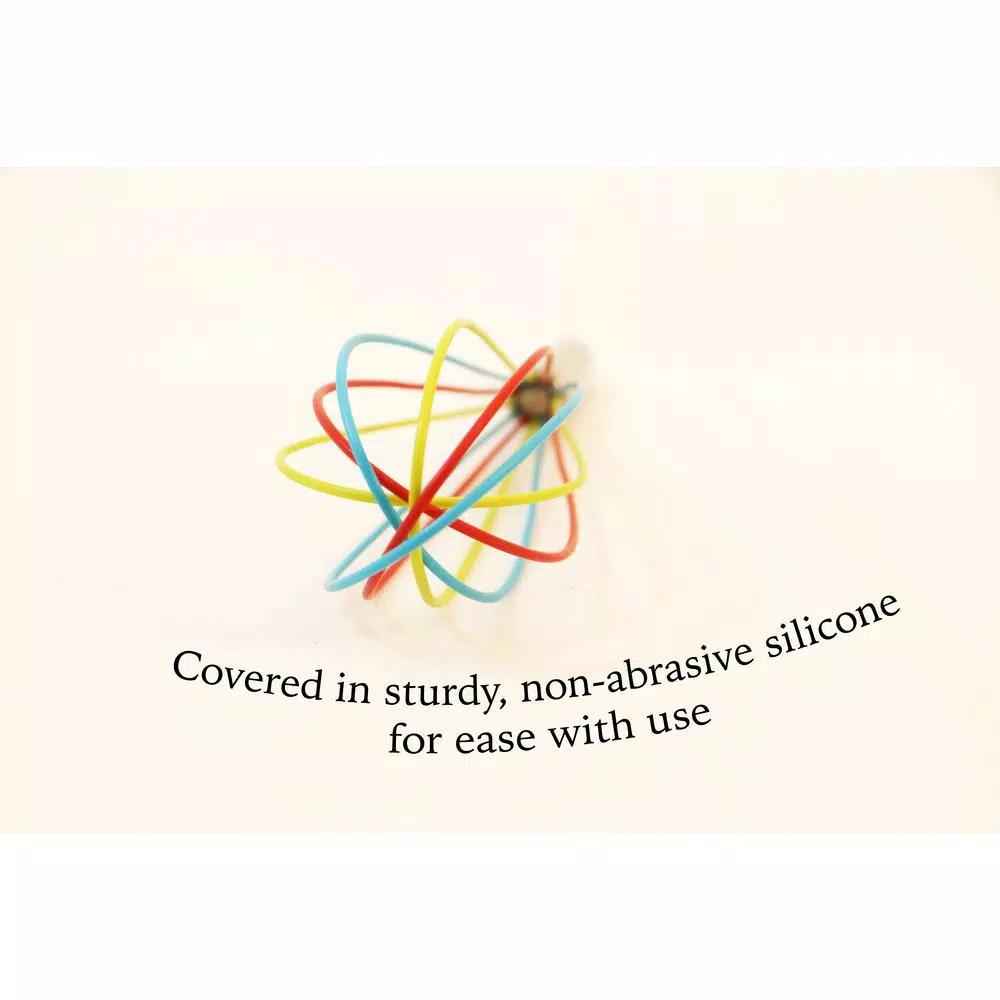 ExcelSteel Stainless Steel Tri-Color Silicone Coated Whisk Set, 8 in. and 10 in. (Set of 2)