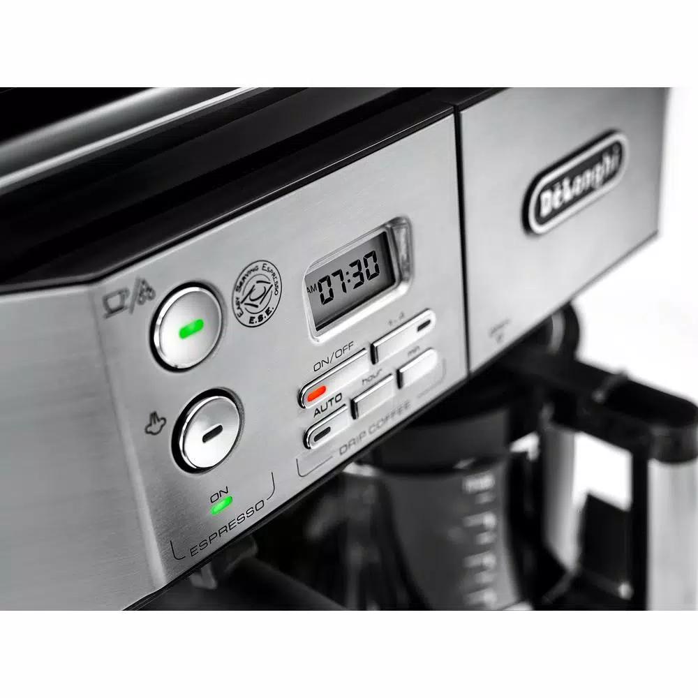 DeLonghi De'Longhi BCO430 All-In-One 10-Cup Drip Coffee Maker and Espresso Machine, Stainless Steel