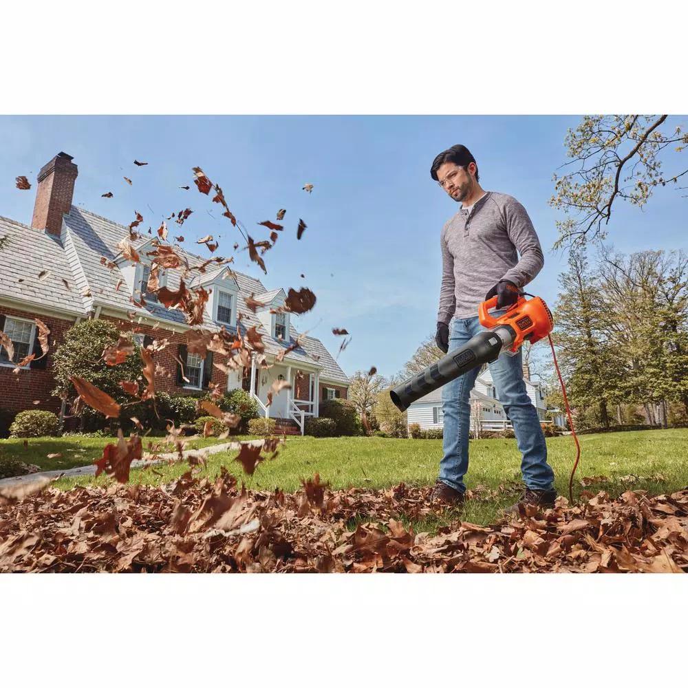 BLACK+DECKER 9 Amp Corded Electric Axial Handheld Leaf Blower, 450 CFM, 140 MPH