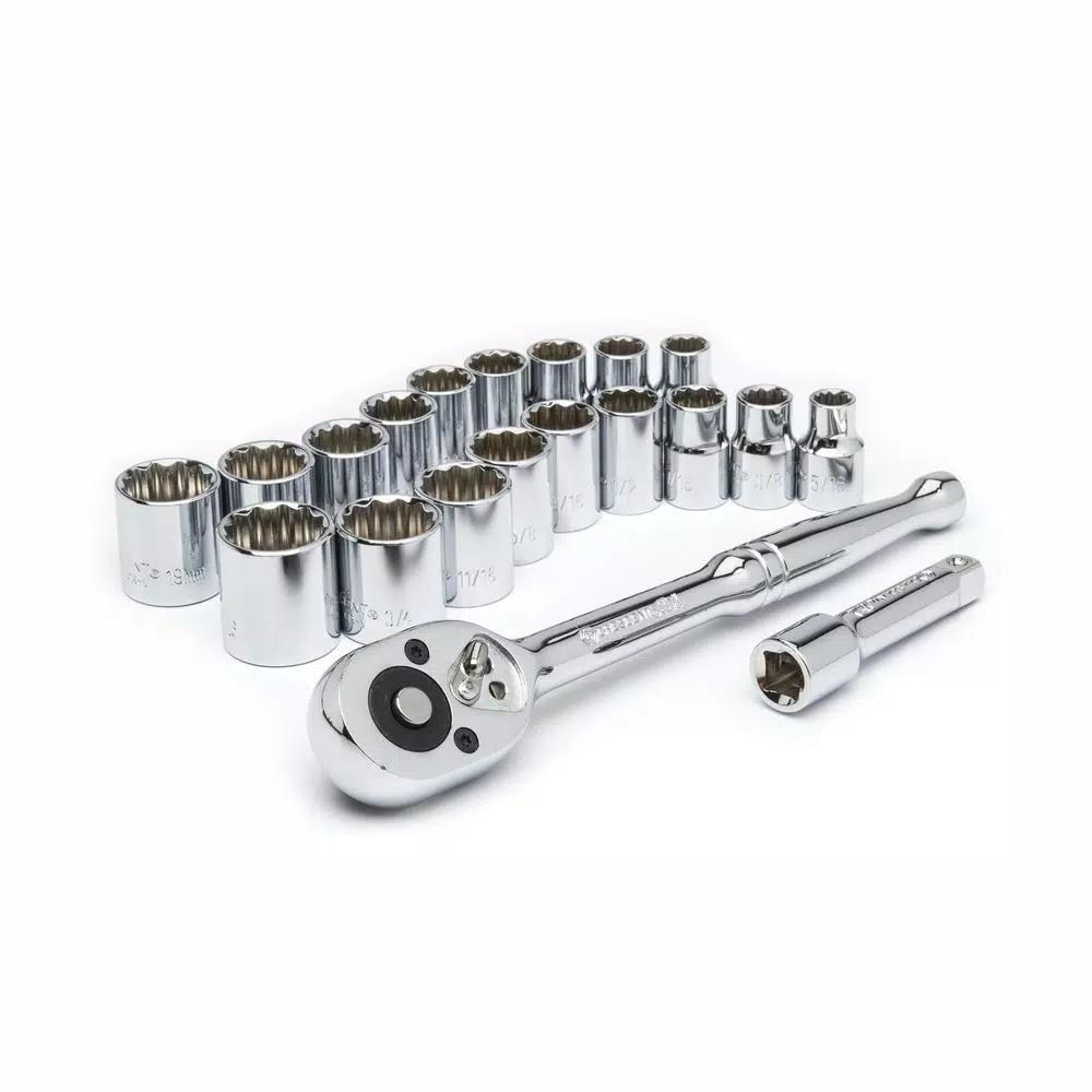 Crescent 20-Piece 3/8 in. Drive 12-Point SAE/Metric Mechanics Socket Set