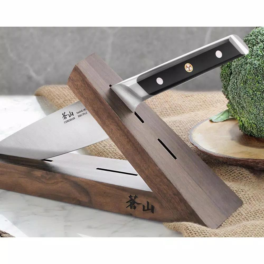 Cangshan TAI Triangle Walnut Wood Knife Block - Single Slot Countertop Storage