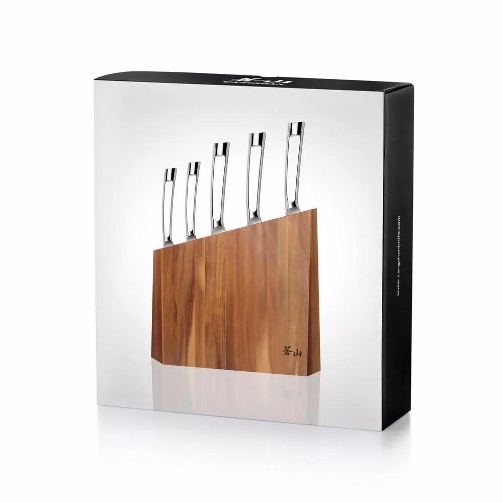 Cangshan N1 Series 6-Piece German Steel Forged Knife Block Set with Acacia Wood Block