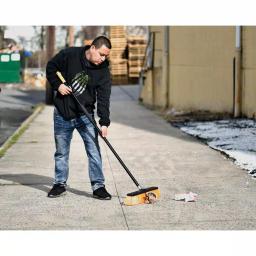 Alpine Industries 24 in. Yellow Indoor Outdoor Push Broom, Heavy Duty Multi-Surface (3-Pack) thumbnail 5