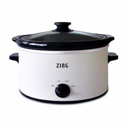 Zing 4 Qt. Oval White Slow Cooker with Glass Lid and Removable Stoneware Insert thumbnail 1