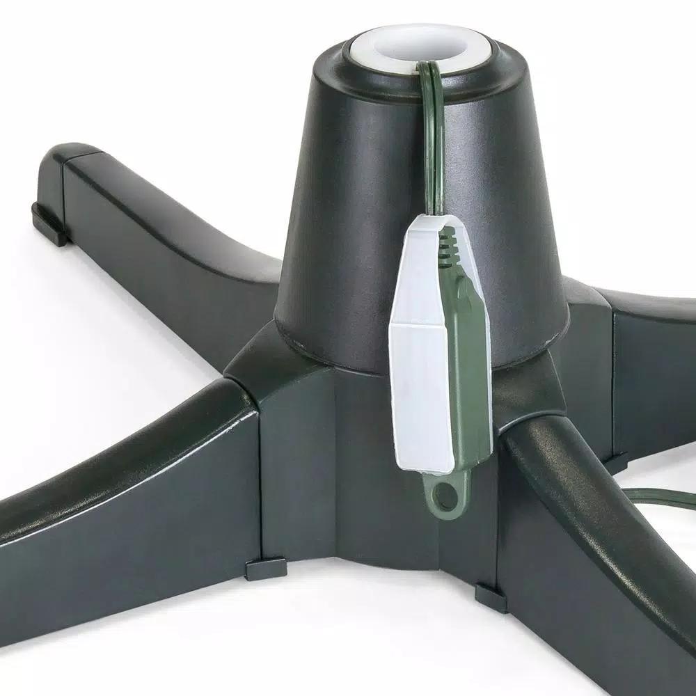 Best Choice Products Rotating Artificial Christmas Tree Stand for Trees up to 7.5 ft, 80 lbs Capacity, 3 Built-in Outlets, Black