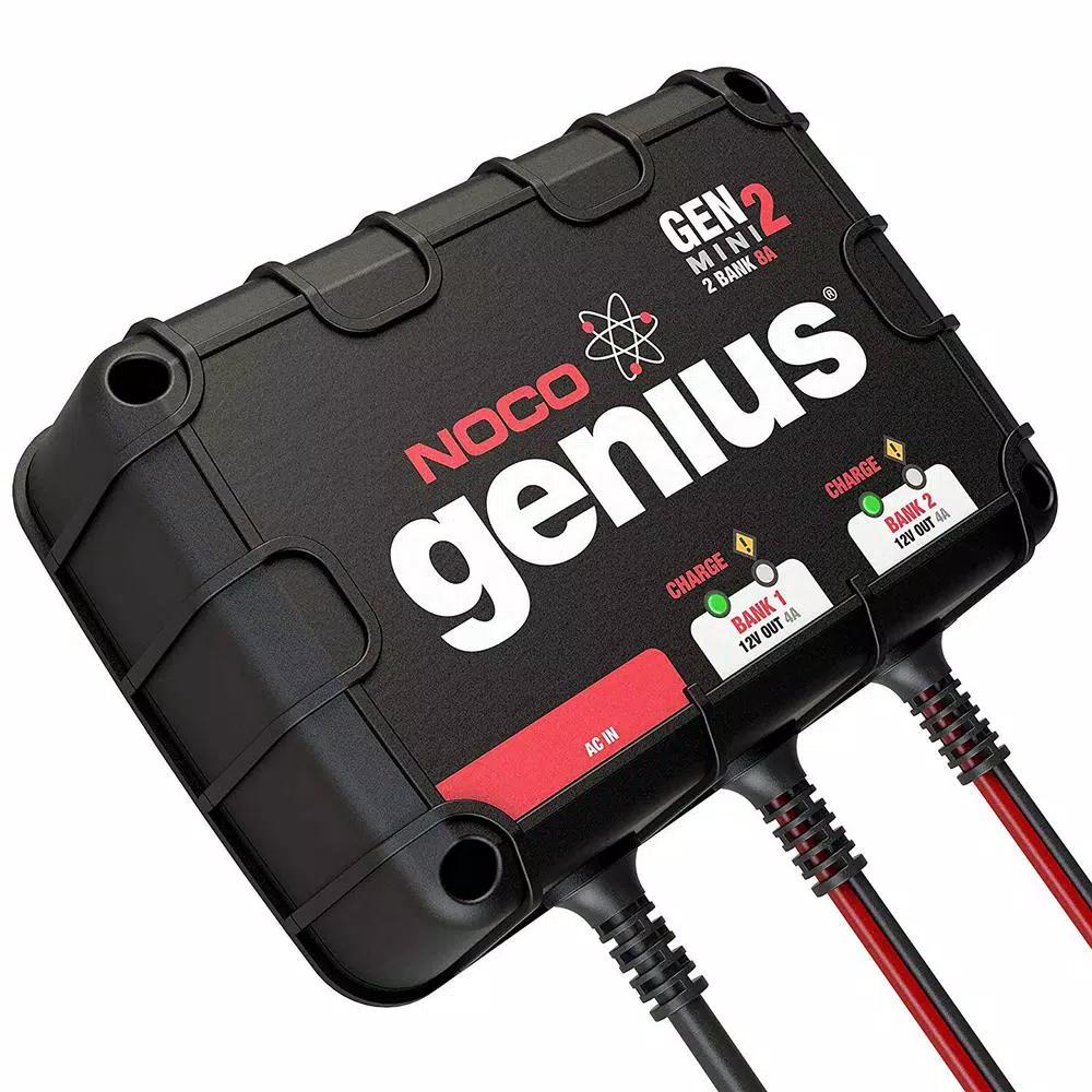 NOCO Genius GENM2 8 Amp 2-Bank On-Board Battery Charger for 12V Lead Acid Batteries