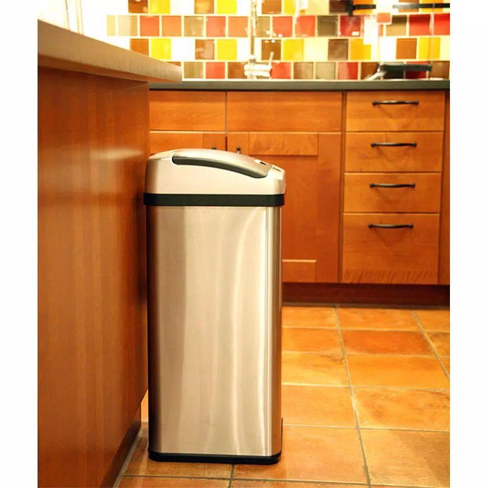 iTouchless Platinum Edition 13 Gal. Stainless Steel Touchless Motion Sensing Trash Can with Extra-Wide Opening
