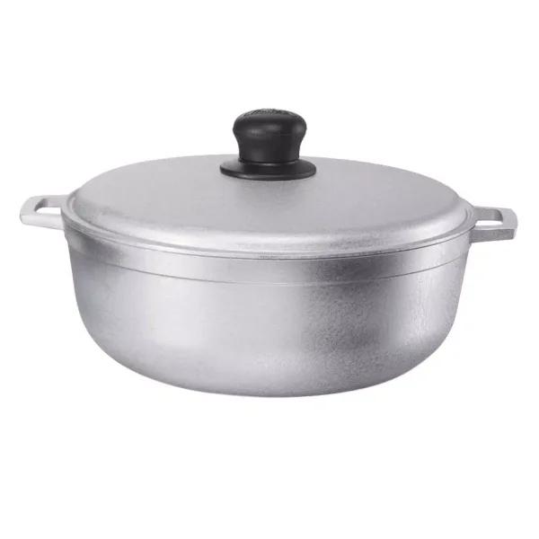 IMUSA 11.6 qt. Cast Aluminum Caldero with Natural Finish and Tight Fitting Lid