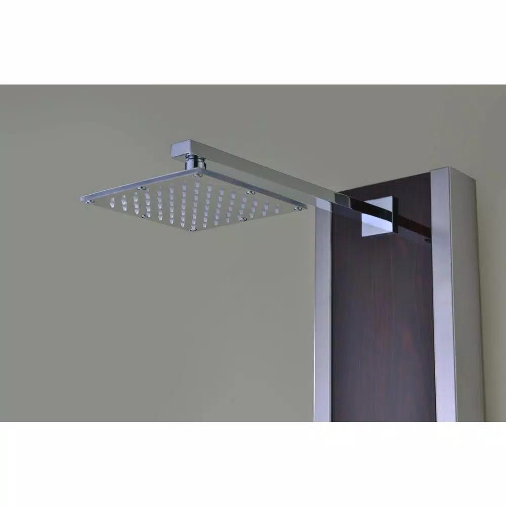 ANZZI 57 in. Monsoon Full Body Shower Panel System with Mahogany Deco-Glass & Chrome Trim