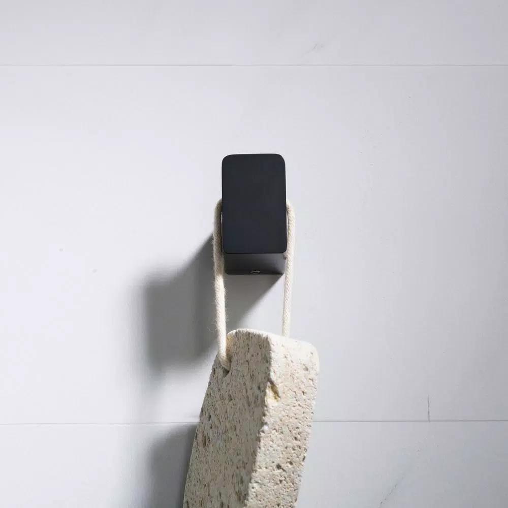 KRAUS Stelios Matte Black Solid Brass Robe and Towel Hook