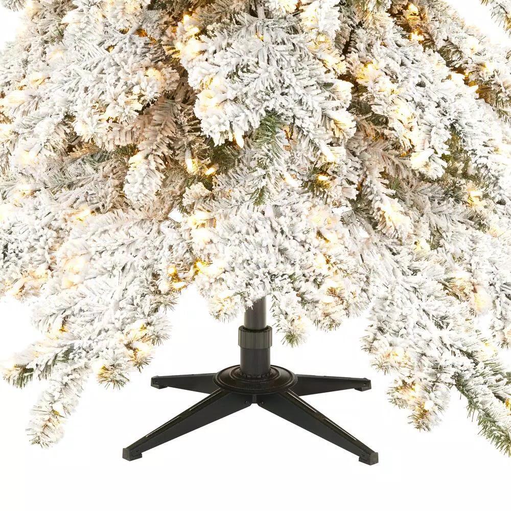 Home Decorators Collection Risch 7.5 ft. White Pine Heavy Flocked Pre-Lit LED Artificial Christmas Tree with 1000 SureBright Warm White Lights