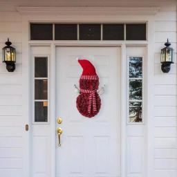 Fraser Hill Farm 25 in. Artificial Snowman Christmas Wreath with Red Hat and Striped Scarf thumbnail 4