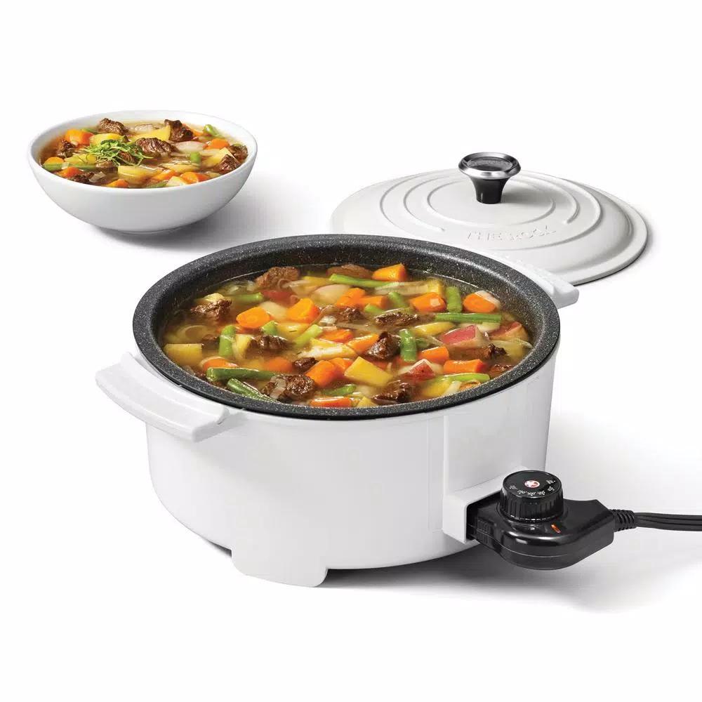 Starfrit THE ROCK 3.2 Qt. Electric Casserole Slow Cooker, 1200W, White