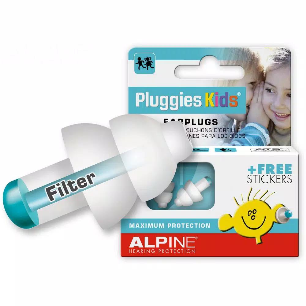 Alpine Pluggies Kids ThermoShape Earplugs - Blue Hearing Protection for Ages 3-12