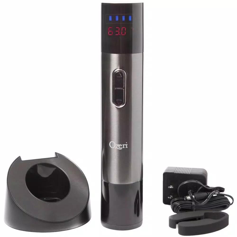 Ozeri Maestro Electric Wine Opener with Infrared Thermometer, Stainless Steel
