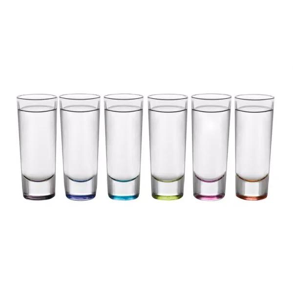Libbey Troyano 2 oz. Multi-Color Glass Shooter Set, 6-Pack