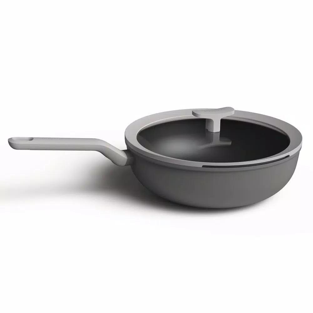 BergHOFF Leo 11 in. Aluminum Nonstick Wok with Glass Lid, Grey