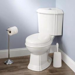 Mind Reader 12 in. Plastic Magic Toilet Brush and Holder Set in Ivory thumbnail 2