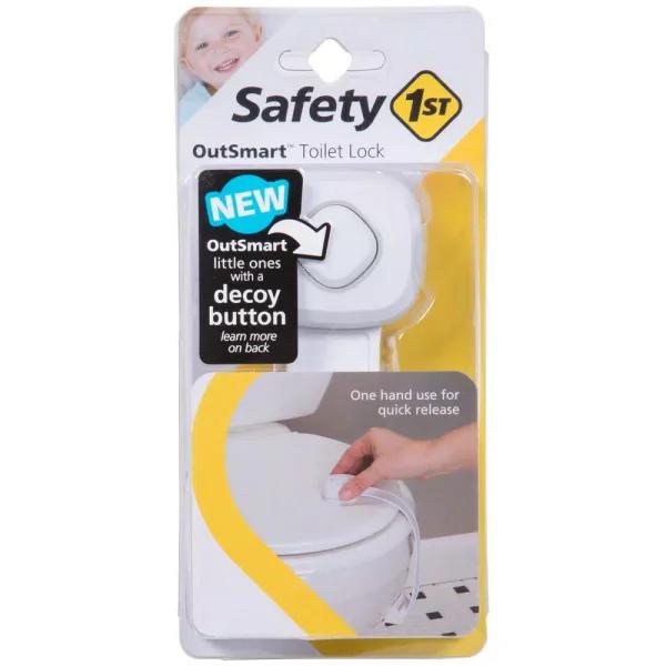 Safety 1st OutSmart Toilet Lock, Child Safety Decoy Button Design, White