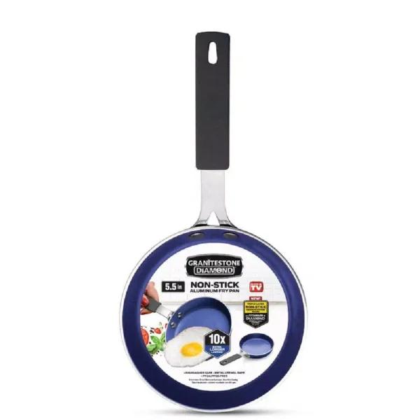 GRANITESTONE Granite Stone Classic Blue 5.5 in. Aluminum Non-Stick Diamond Infused Mini Fry Pan