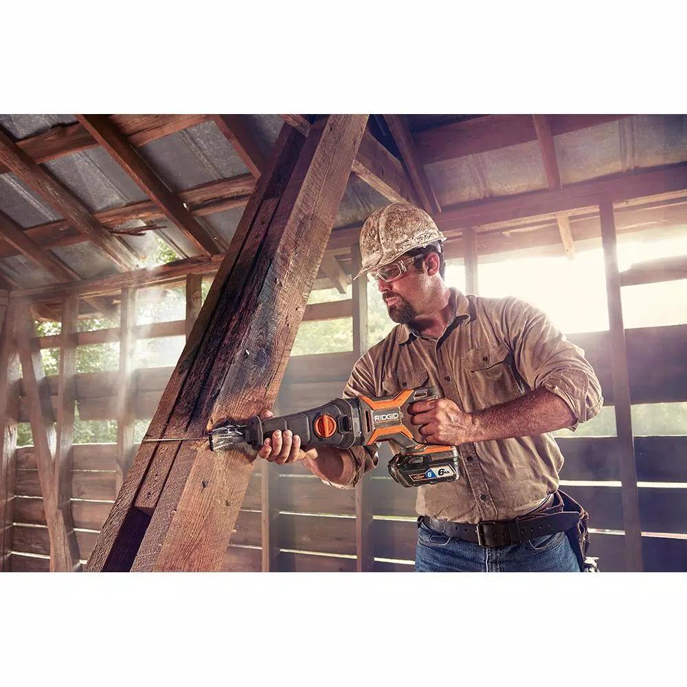 RIDGID 18V OCTANE MEGAMax Brushless Power Base with Reciprocating Saw Attachment