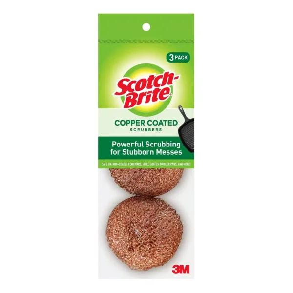 Scotch-Brite 2.8 in. Copper Coated Scouring Pads, 3-Pack