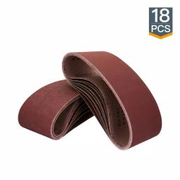 POWERTEC 3 in. x 18 in. Aluminum Oxide Sanding Belt Assortment, 18-Pack (6 Grits) thumbnail 1