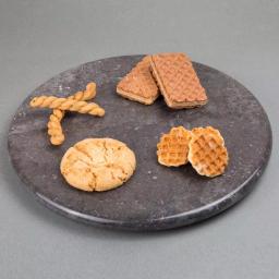 Creative Home Natural Charcoal Marble 12 in. Round Cheese Serving Board & Dessert Trivet thumbnail 4