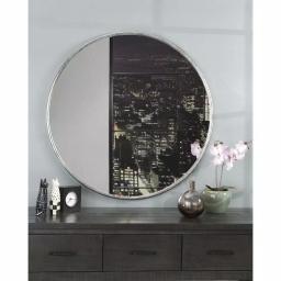 Martin Svensson Home Contemporary Round Pewter Metal Frame Accent Mirror, 36 in. x 36 in. thumbnail 4