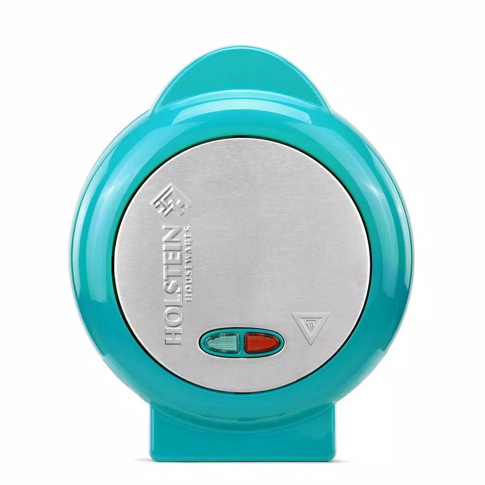 HOLSTEIN HOUSEWARES Holstein 4-Egg Omelette Maker, 2-Section Non-Stick Egg Cooker in Teal and Stainless Steel