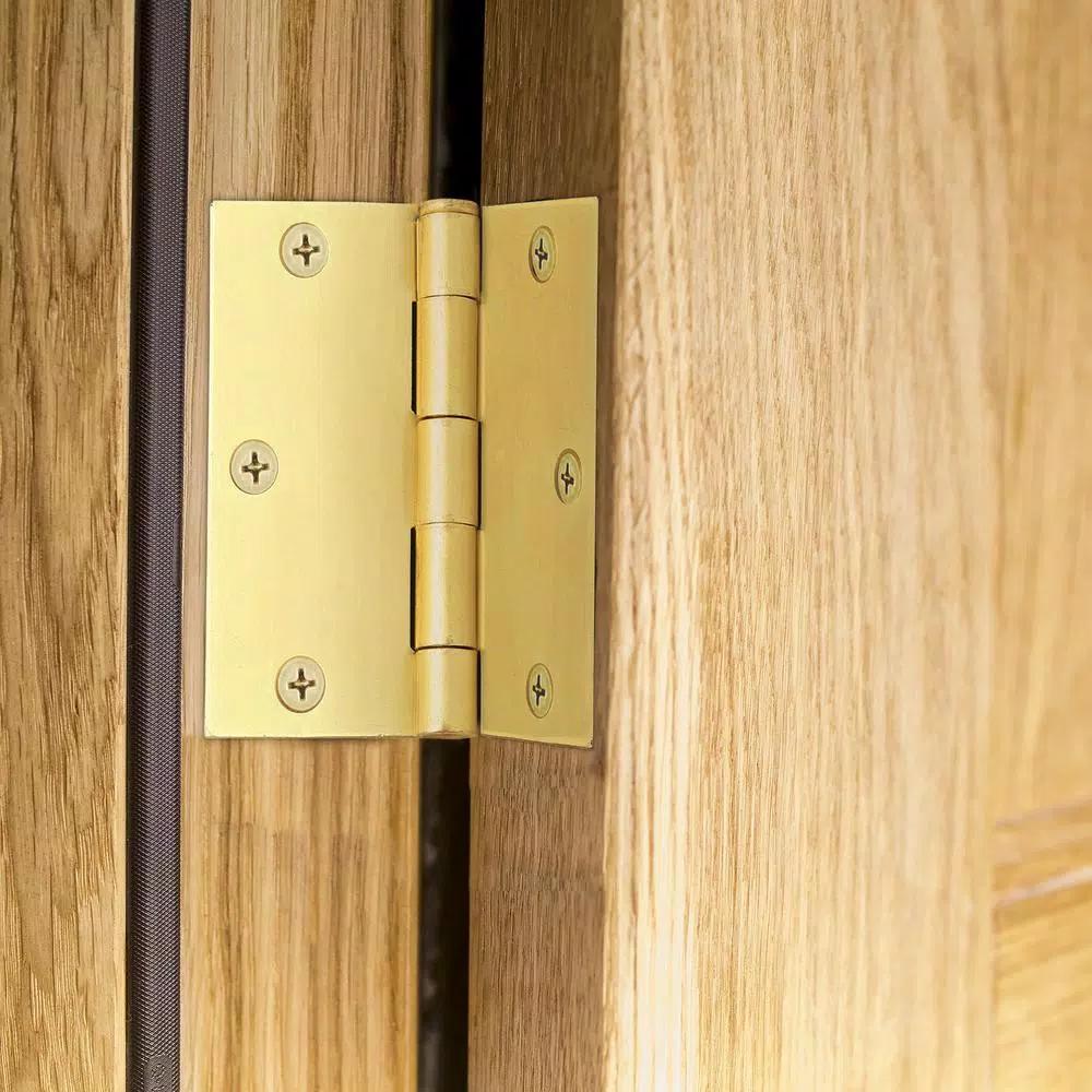 Design House 3.5 in. Square Corner Door Hinge, Satin Brass, 10-Pack