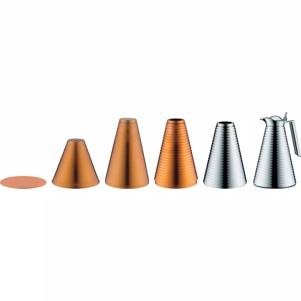 Alfi Chrome-Plated Copper Glass Vacuum Carafe, 1.06 Qt.